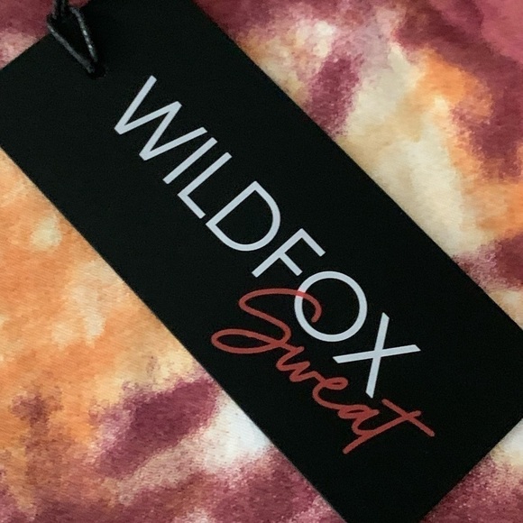 wildfox Sweat Dry Rose Apricot Tan Washed Tie Dye Sweatshirt - Picture 3 of 9